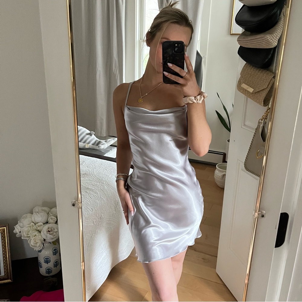 BEBE satin mini dress